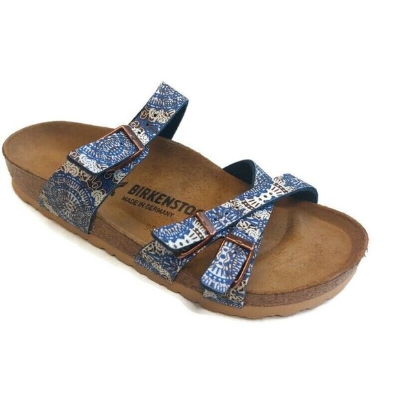 Birkenstock Shoes - Birkenstock Womens Size 7 Franca Birko-Flor Sandals Kenja Blue Narrow Fit EU 38